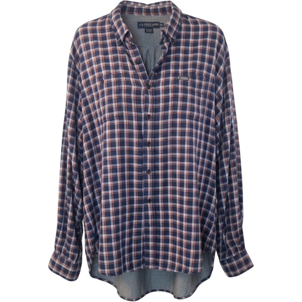 U.S. Polo‎ Assn. XXL Plaid Flannel Shirt Long Sleeve Button Down Casual Gorpcore